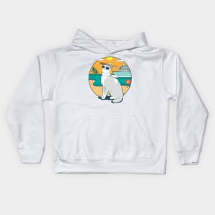 Sassy Cat on the Beach Kids Hoodie